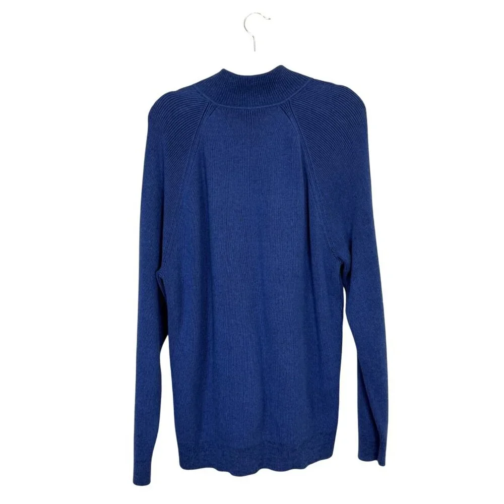 Tommy Bahama Mens Blue Full-Zip Cable Knit Cardigan Sweater Size L Cotton Blend - Picture 2 of 7